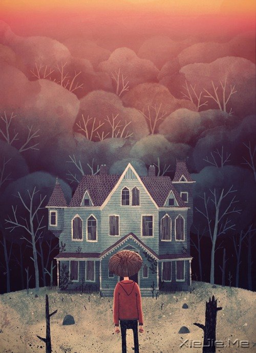 复古而温馨的插画